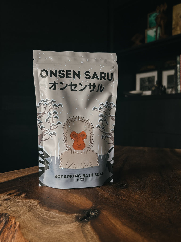 Onsen Saru hot spring bath soak made. Turn your bathtub into an onsen with a soothing blend of sea salts and magnesium flakes.