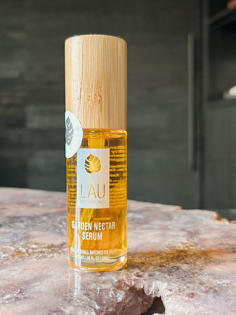 Garden Nectar Collagen-Boosting Serum with organic botanical oils.