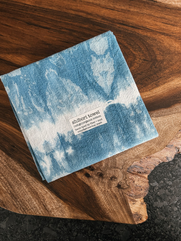 Indigo Shibori Tea Towel