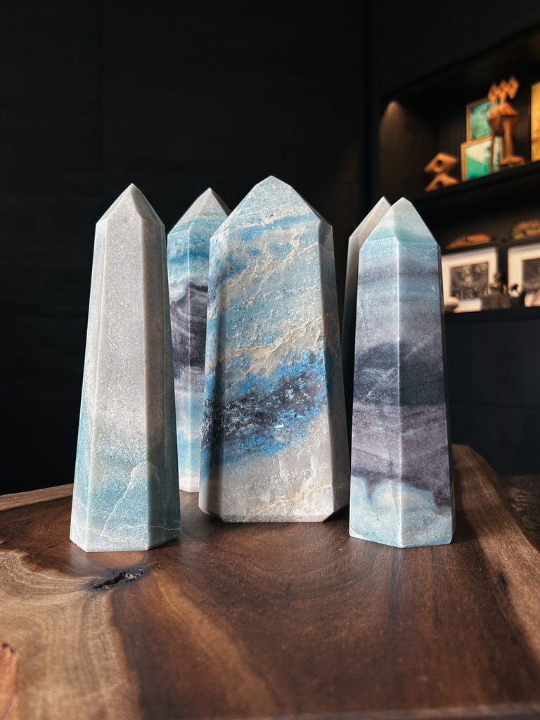 A variety of Trolleite Points, a crystal known for promoting inner peace and emotional healing.