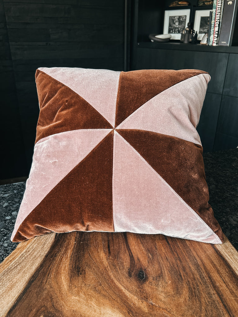 A two-toned Suki pillow by Christina Lundsteen. Handmade with 100% cotton velvet.