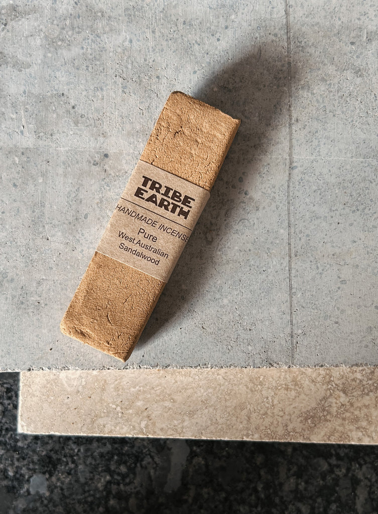 A handmade pure West Australian sandalwood incense stick by Tribe Earth.